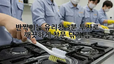 반짝이는 유리창, 3분 투자로 깨끗하게! 창문 닦기 팁